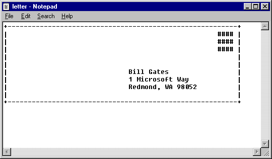 screenshot of letter.txt opened in Notepad